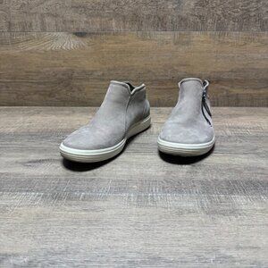 Ecco Soft 7 Gray Leather Low Booties Women's Size EU 36